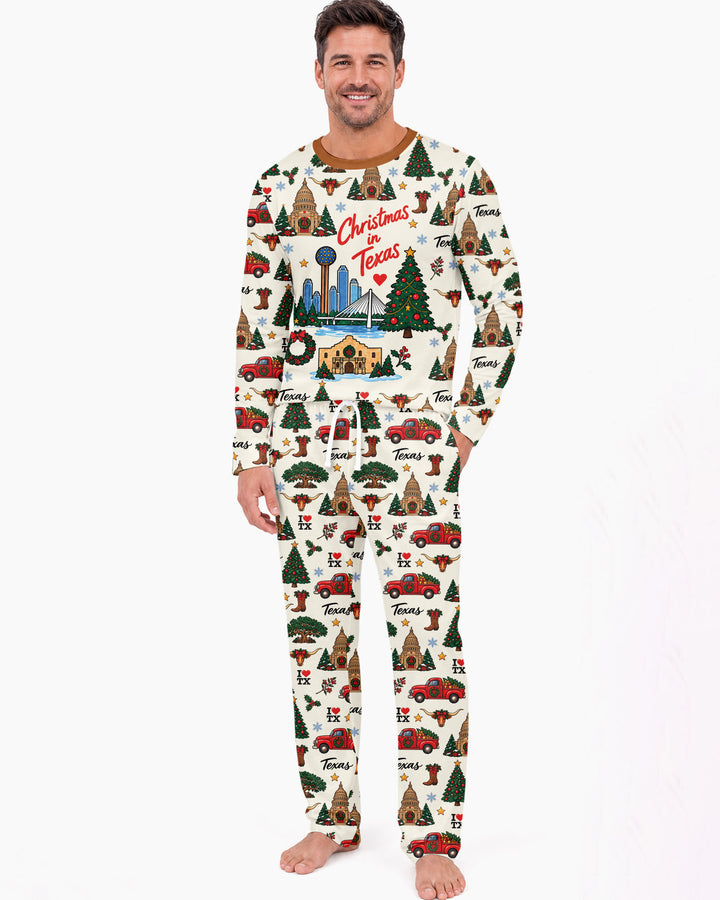 Christmas In Texas Bamboo Men's Pajama Set