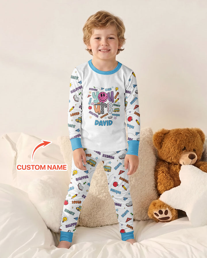 Custom Name You Are Everything Bamboo Two Piece Long Sleeve Pajama Set