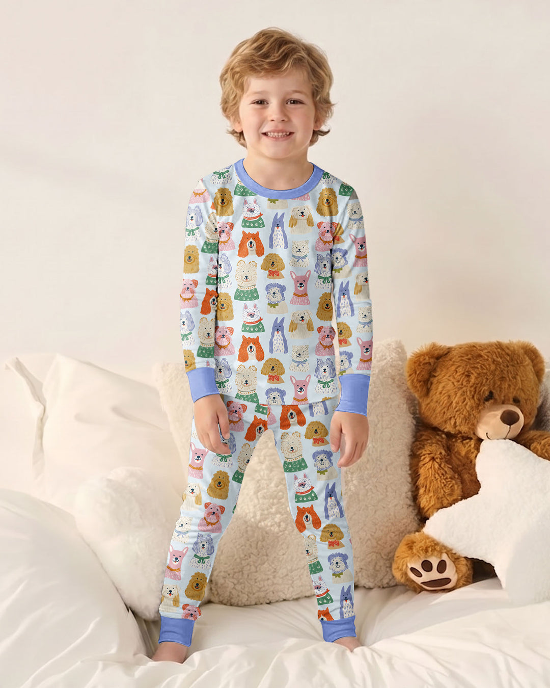 Puppy Portrait Bamboo Two Piece Long Sleeve Pajama Set
