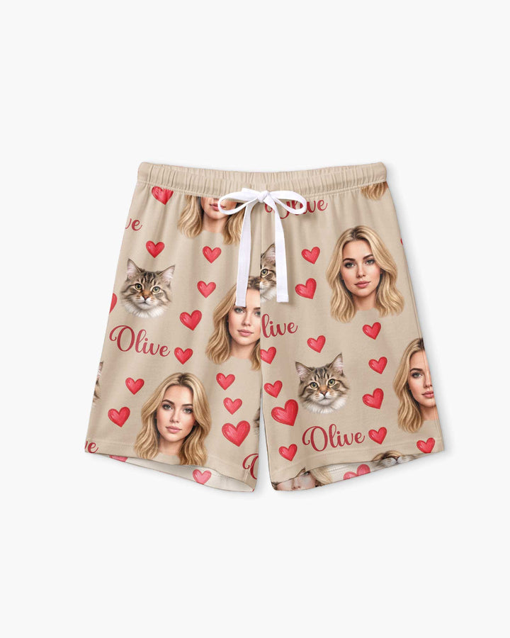 Custom Face Family Matching Bamboo Women Short Sleeve Short Pajama Set