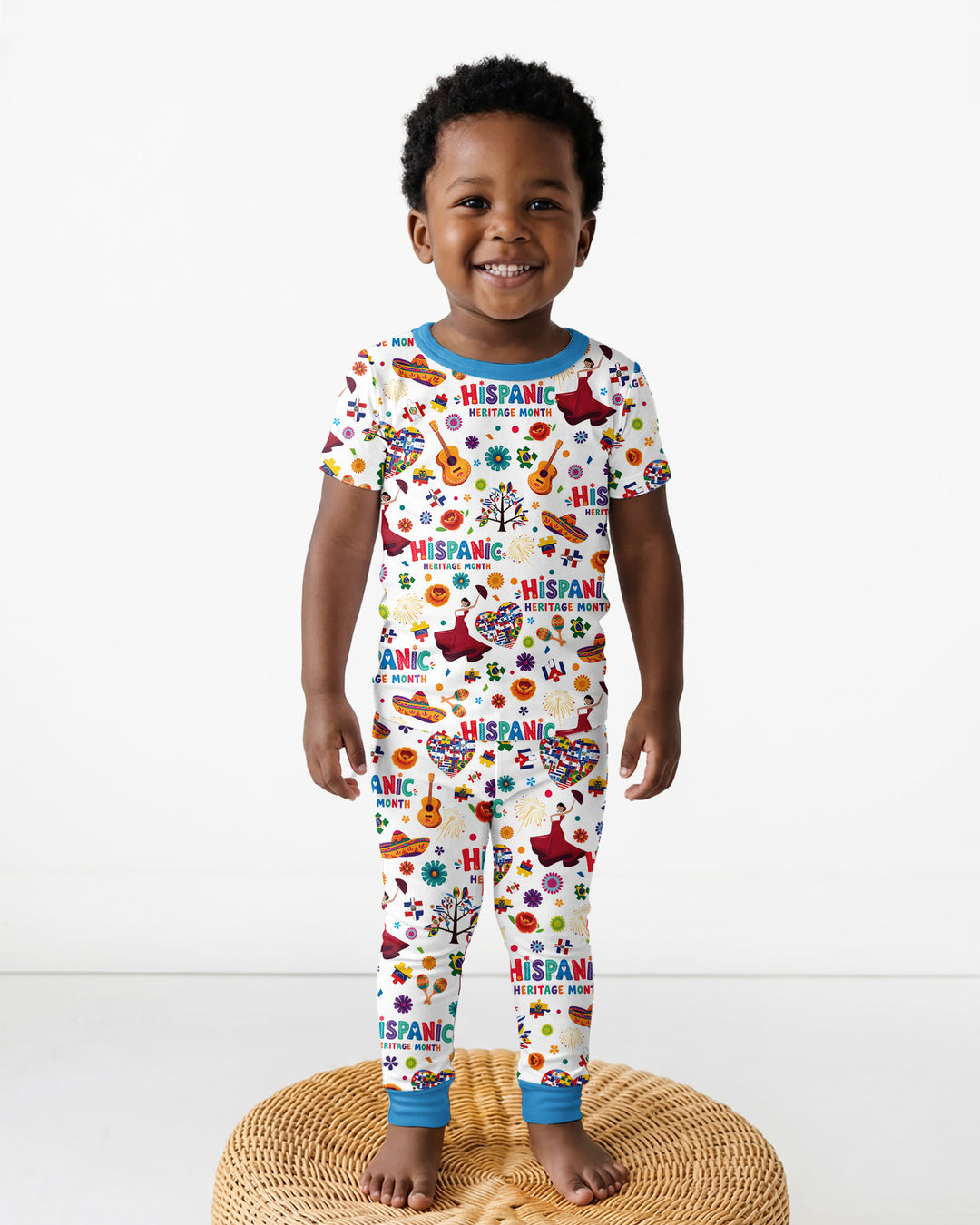 Fiesta Hispanic Heritage Month Bamboo Two Piece Short Sleeve Pajama Set