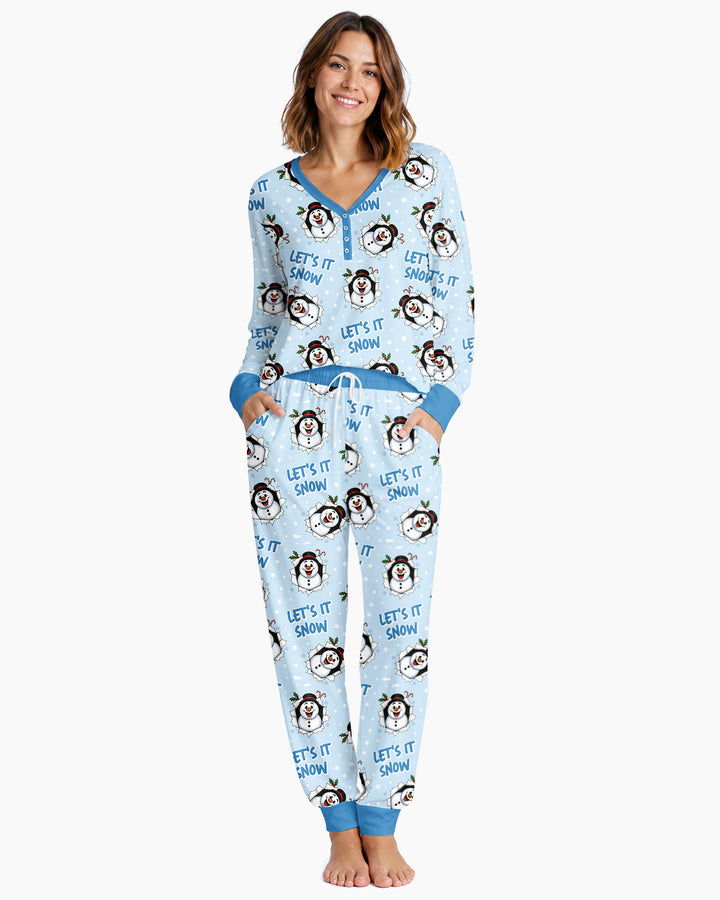 Funny Snowman Bamboo Women Pajama Set