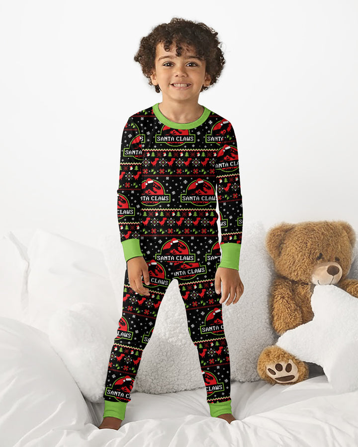 Santa Claws Christmas Bamboo Two Piece Long Sleeve Pajama Set