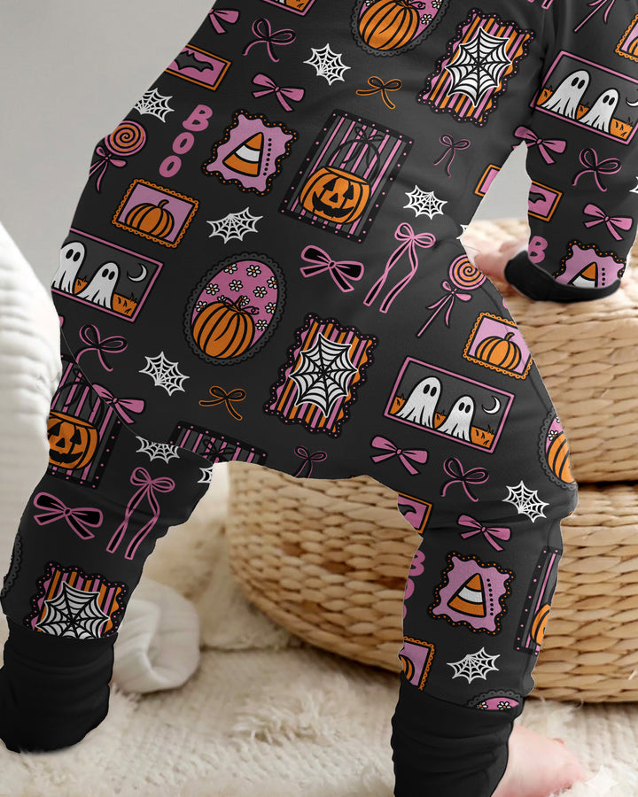 Spooky Preppy Pink Bamboo Convertible Zippy