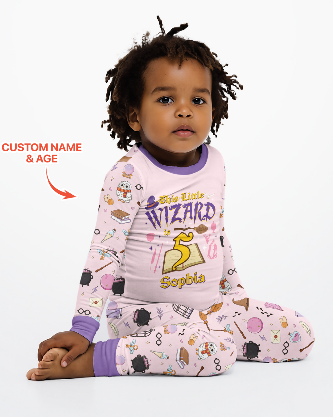 Personalized Birthday Wizard  Bamboo Two Piece Long Sleeve Pajama Set