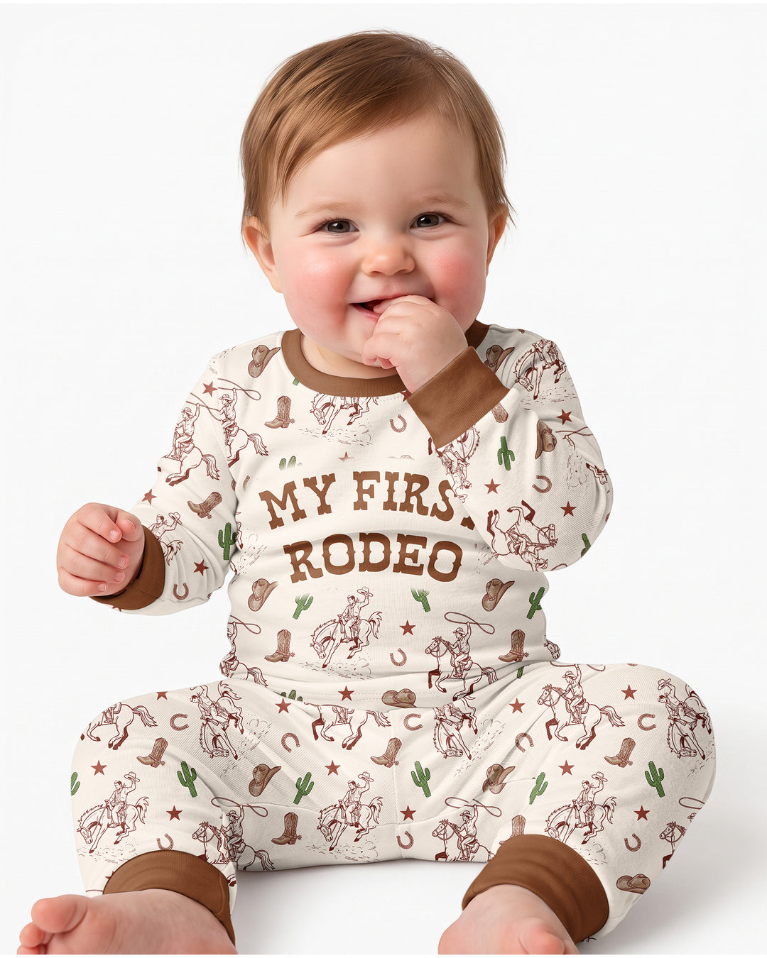 Personalized My First Rodeo Bamboo Two Piece Long Sleeve Pajama Set