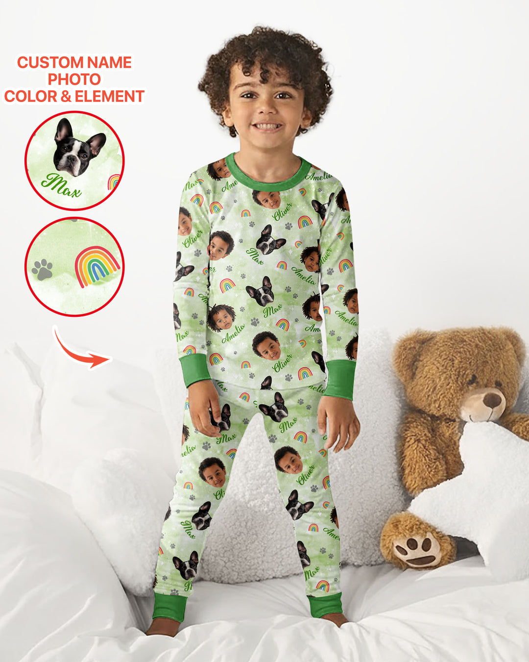 Personalized Family Matching Bamboo Two Piece Long Sleeve Pajama Set