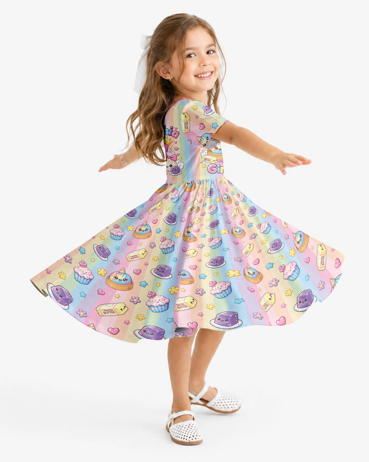 Personalized Squishy Party Birthday Girl Bamboo Twirl Dress