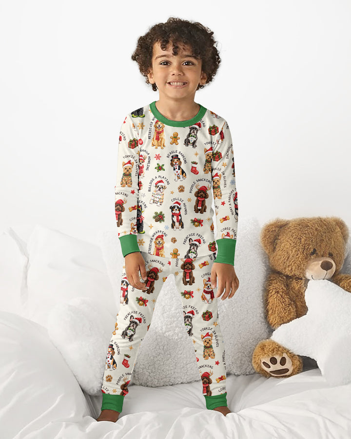 The 12 Dogs Of Christmas Bamboo Two Piece Long Sleeve Pajama Set