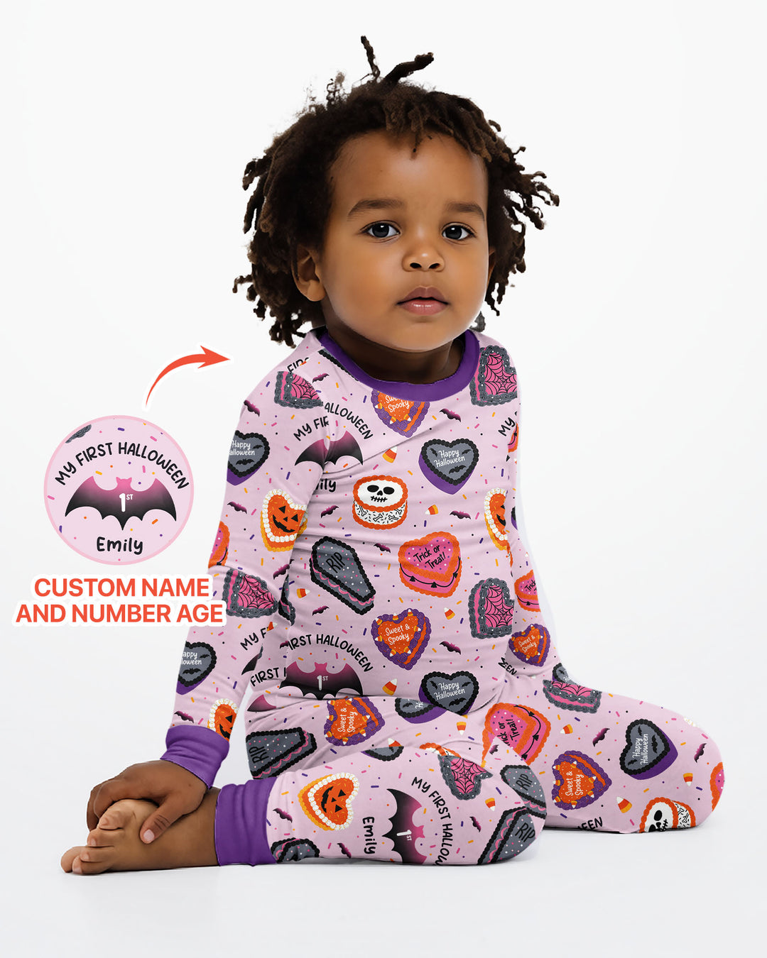 Halloween Is My Birthday Custom Name Bamboo Two Piece Long Sleeve Pajama Set