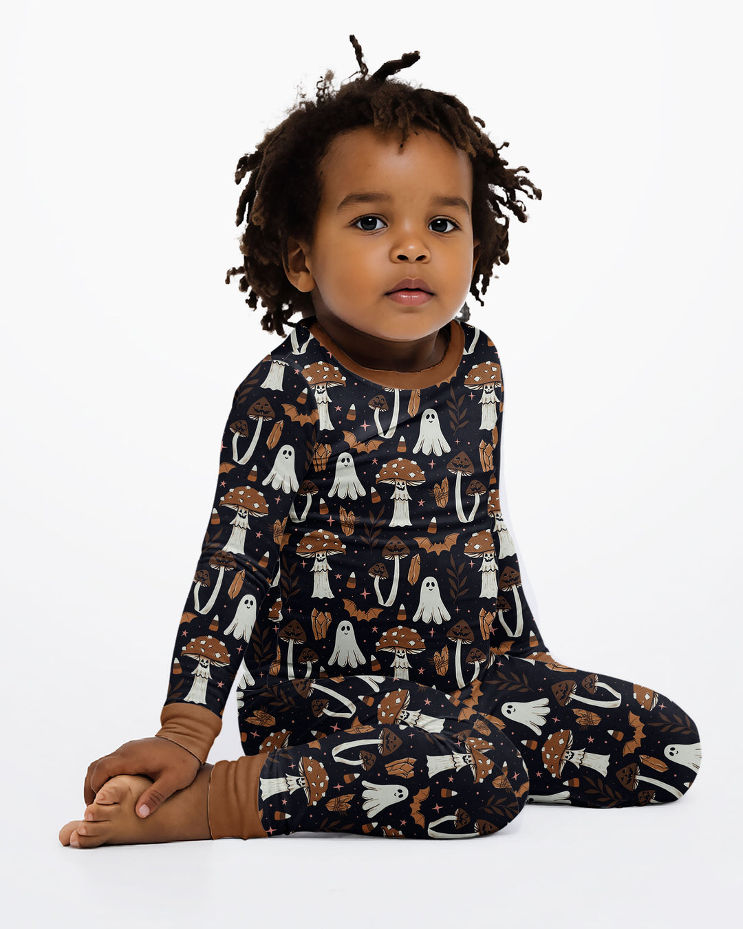 Retro Halloween Whimsy Bamboo Two Piece Long Sleeve Pajama Set