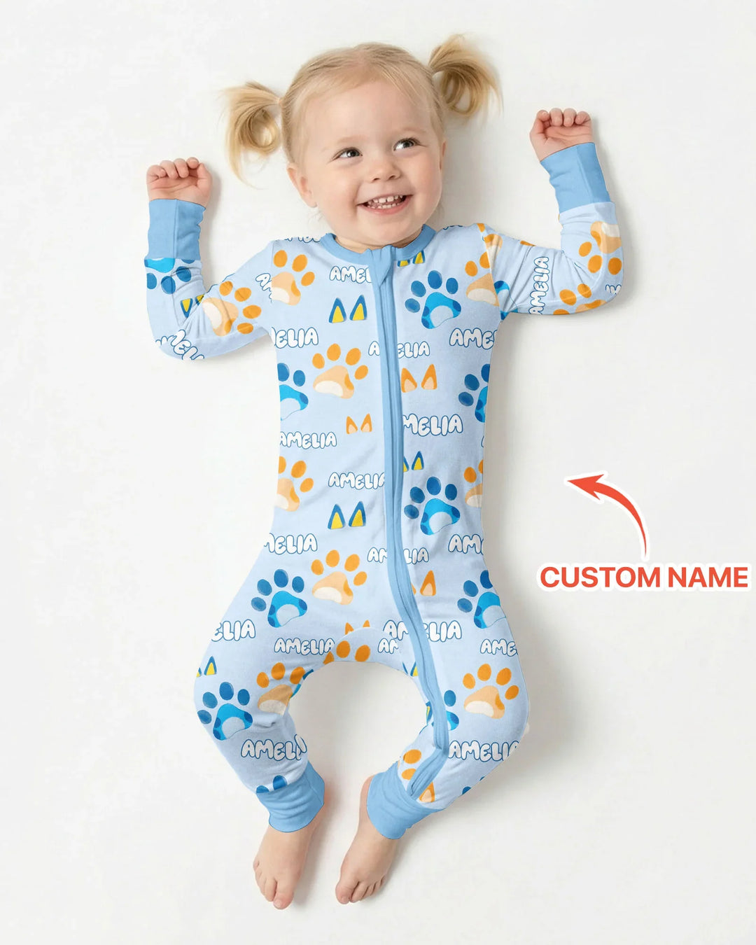 Custom Name Favourite Blue Dog Family Matching Bamboo Convertible Zippy