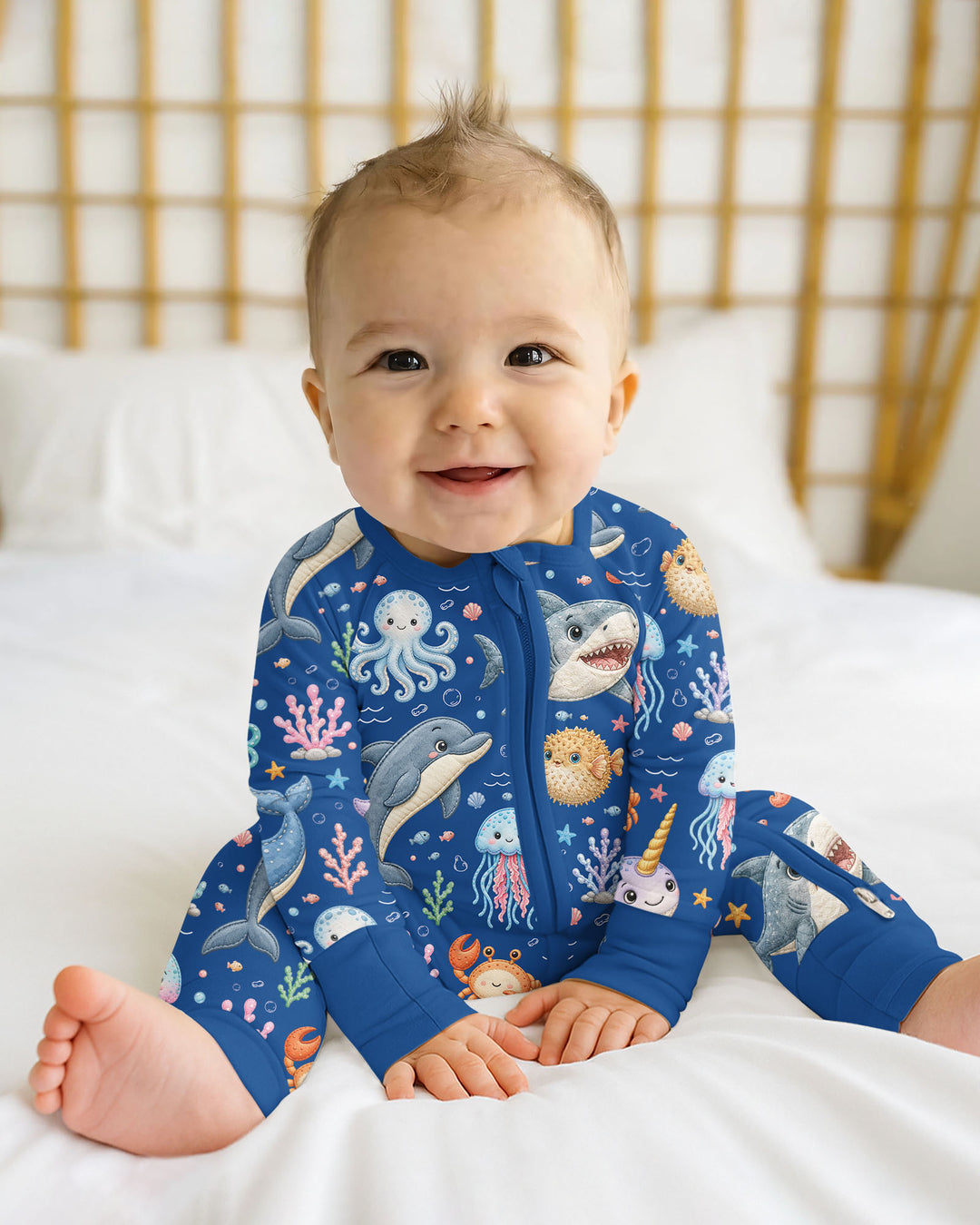 Cute Ocean Animals Bamboo Convertible Zippy