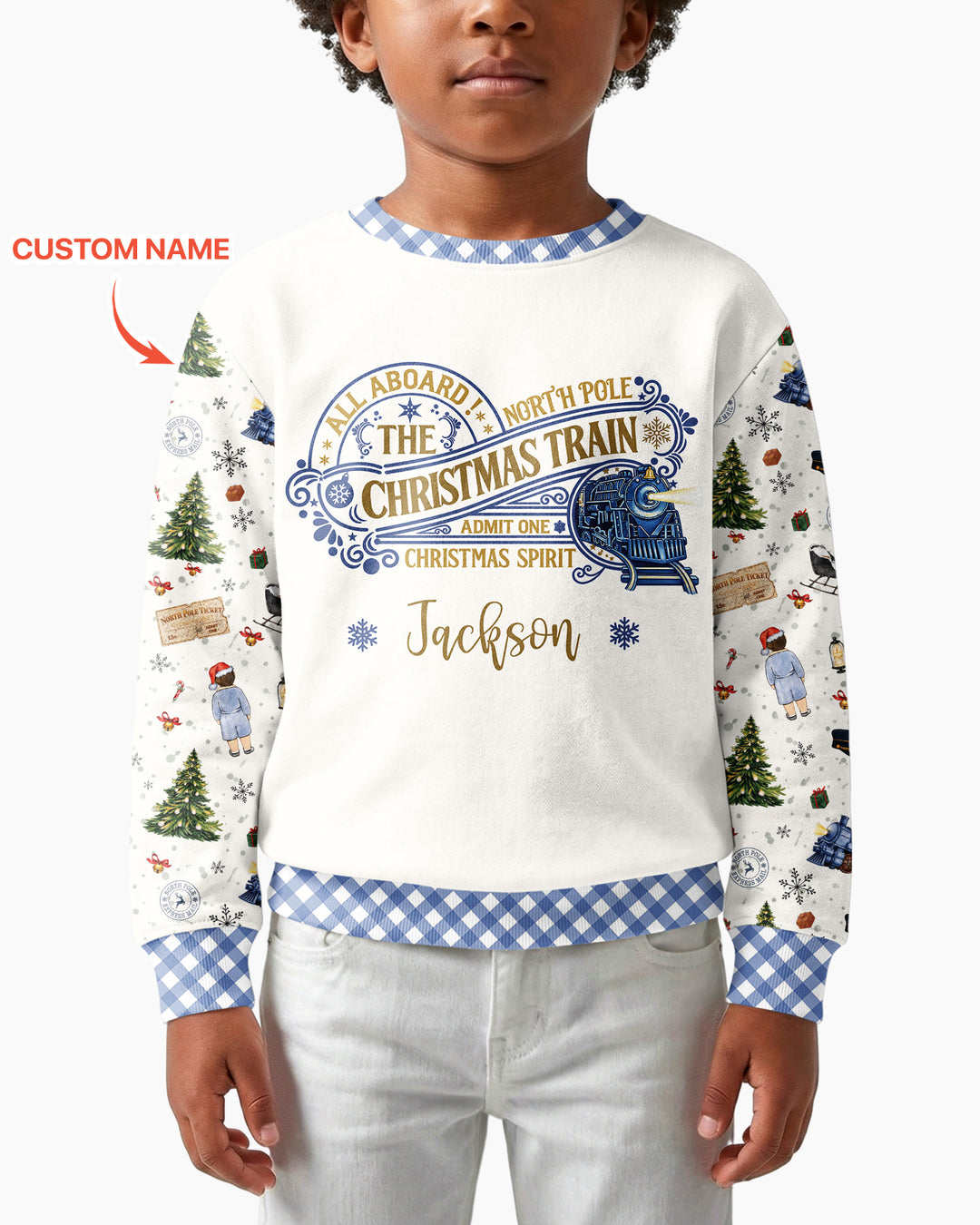 Custom Name North Pole Adventure Bamboo Crewneck Sweatshirt