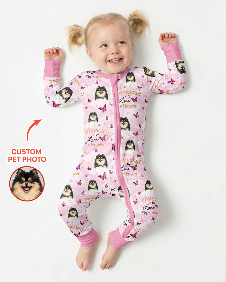 Custom Pet Photo Protected By Heaven Family Matching Bamboo Convertible Zippy