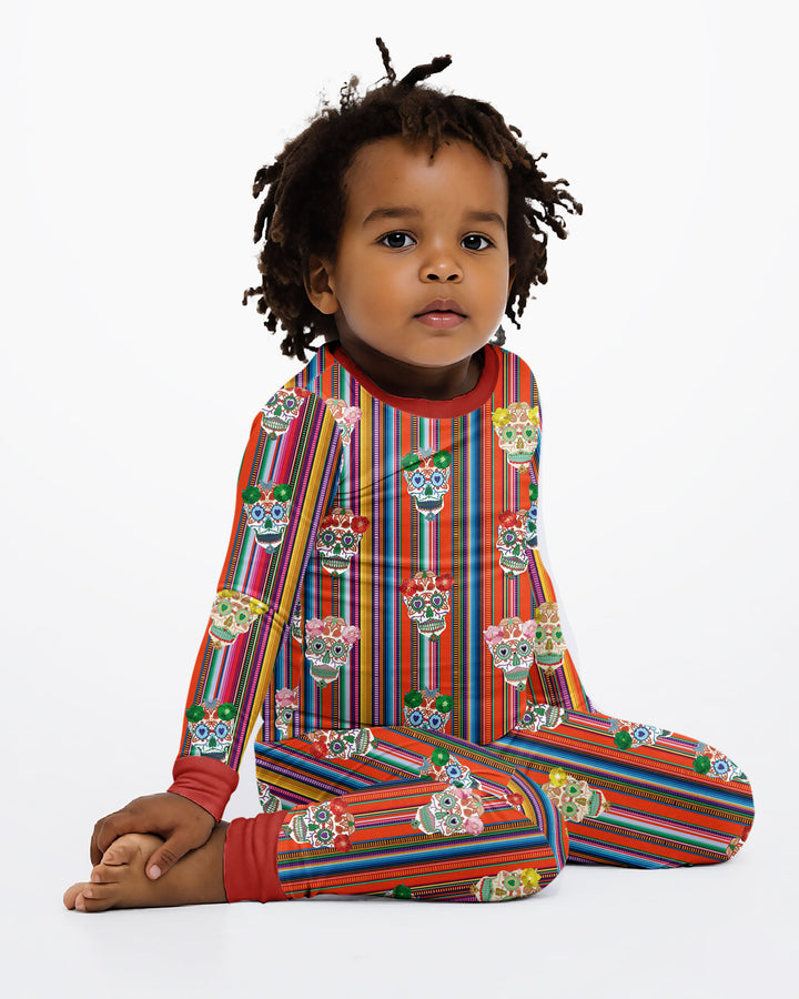 Day of the Dead Vintage Bamboo Two Piece Long Sleeve Pajama Set
