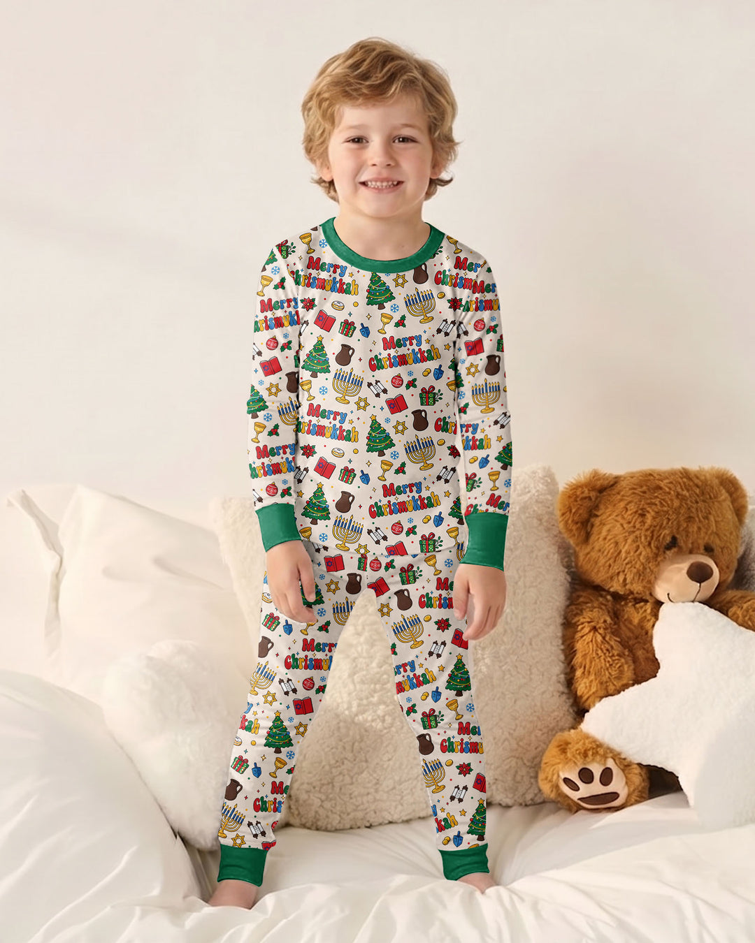 Merry Chrismukkah Bamboo Two Piece Long Sleeve Pajama Set