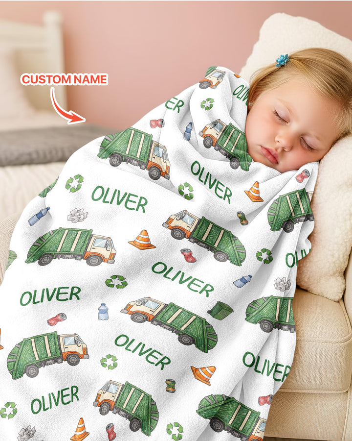 Custom Name Garbage Day Bamboo Blanket