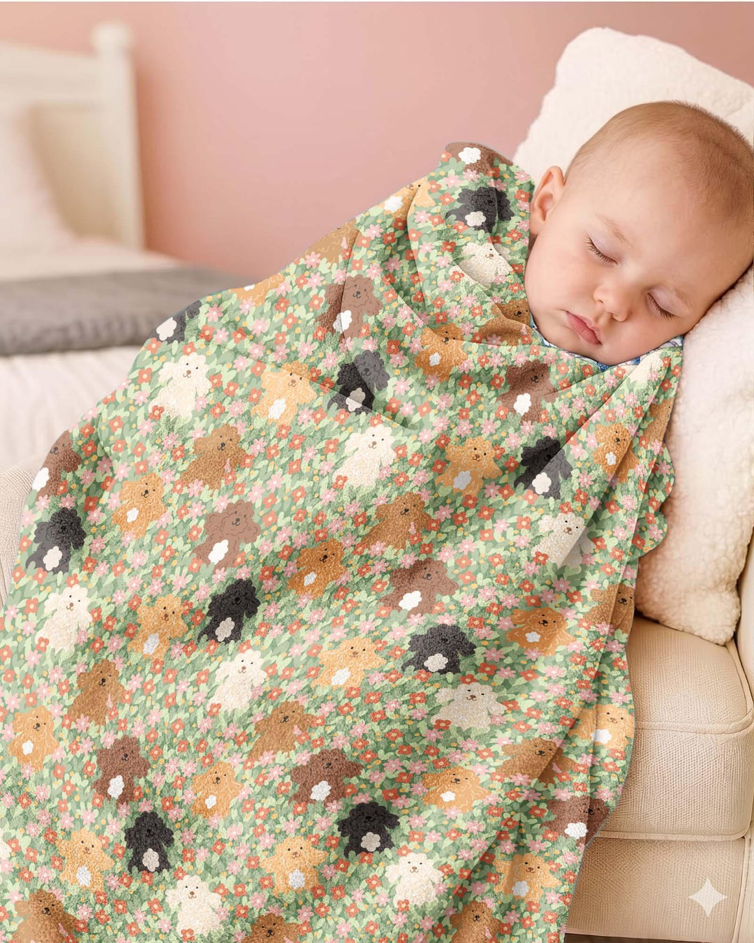 Puppy Garden Family Matching Bamboo Blanket