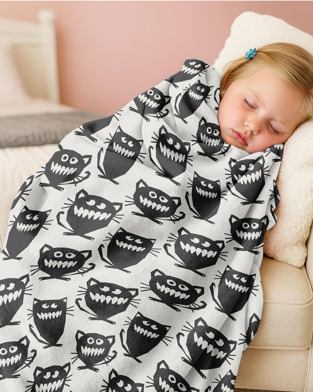 Halloween Monster Cats Bamboo Blanket