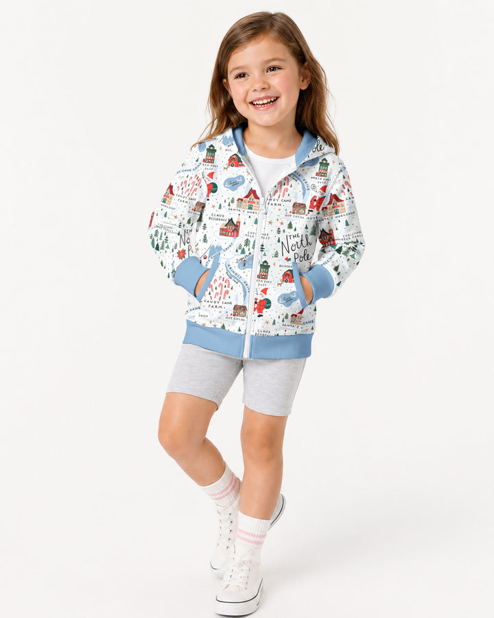 The North Pole Map Bamboo Zip Hoodie