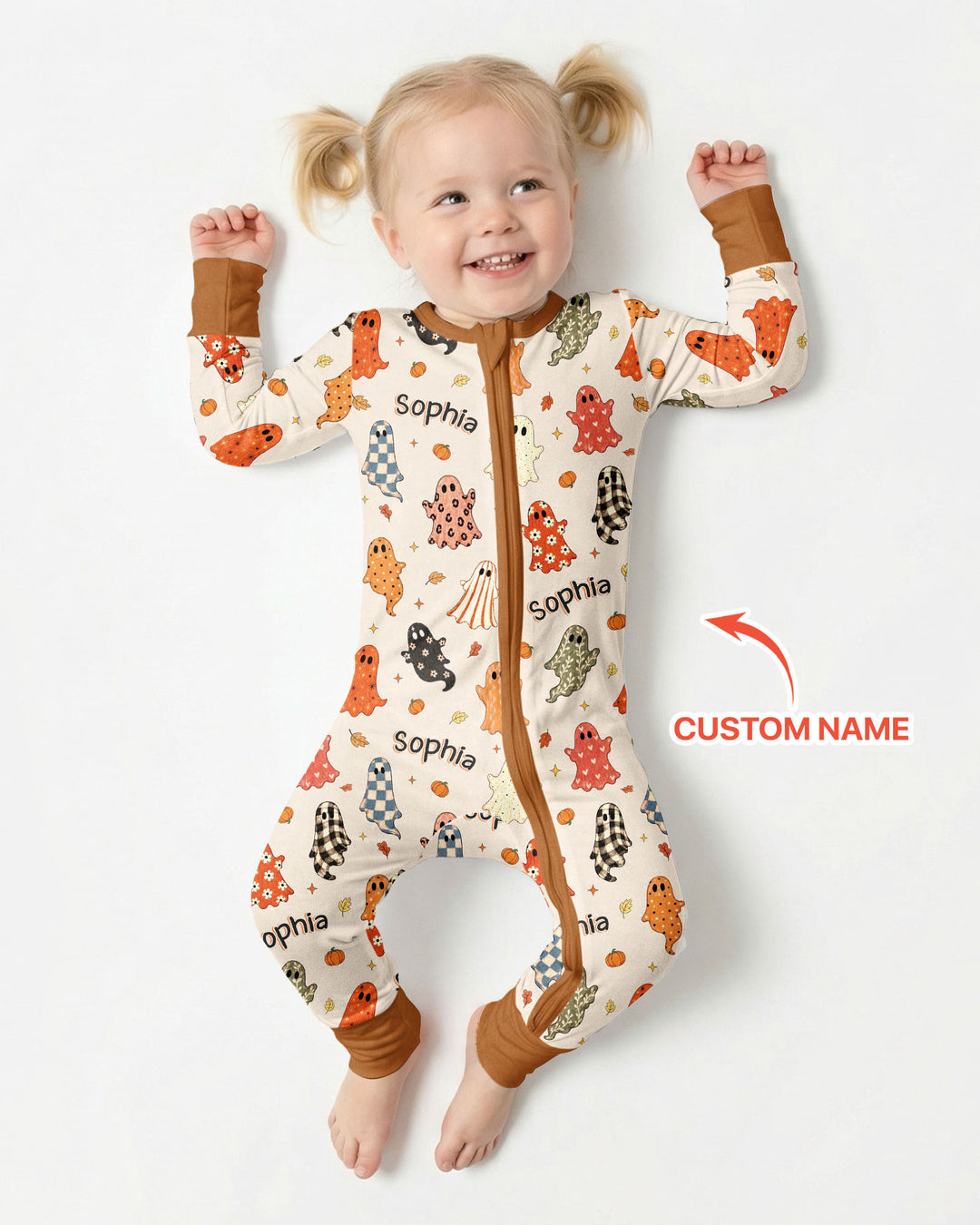 Custom Name Fall Ghost Bamboo Convertible Zippy