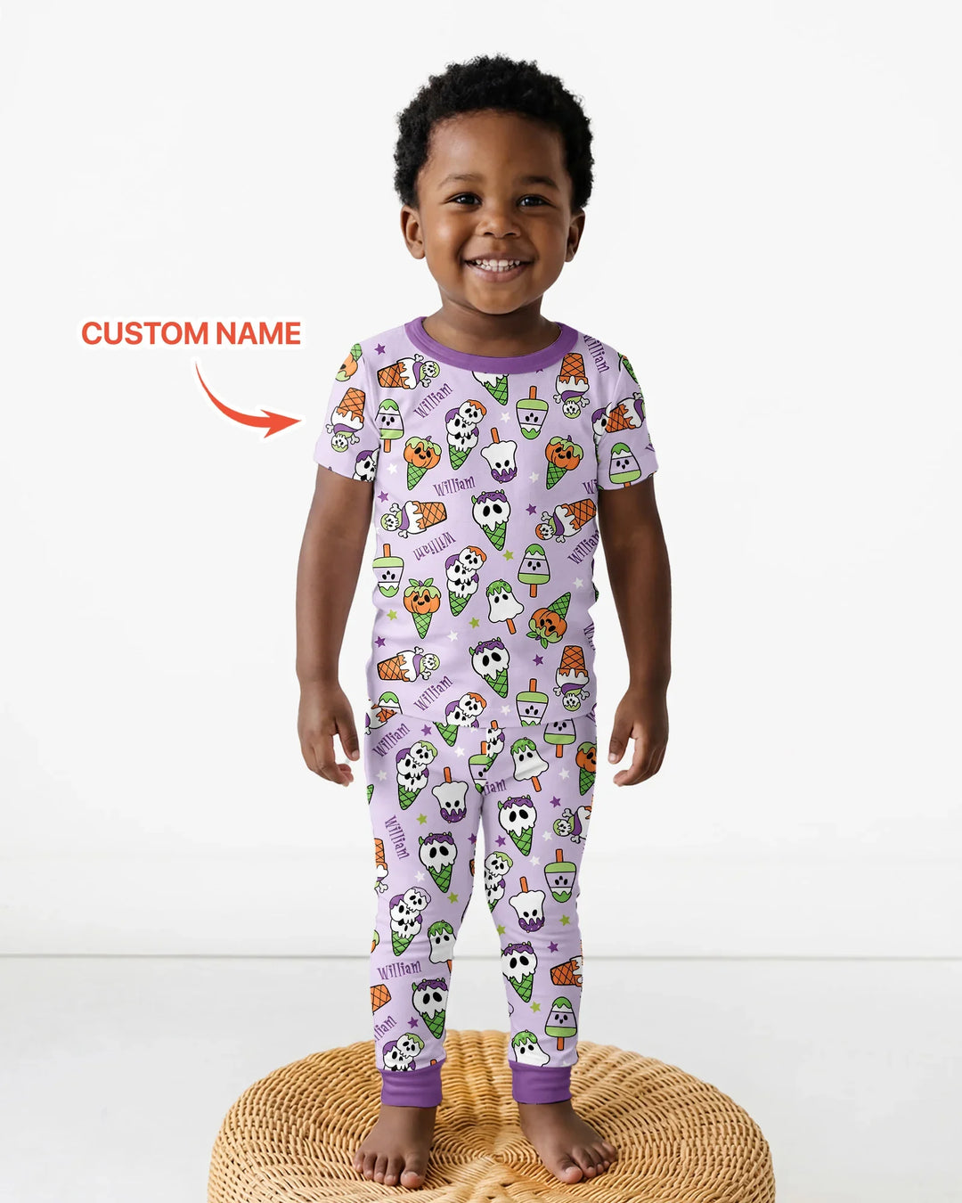 Summerween Ice cream Bamboo Two Piece Short Sleeve Pajama Set