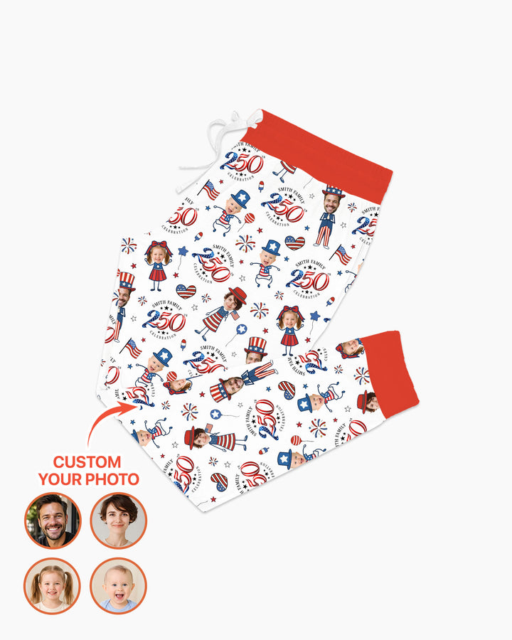 Custom Photo Smith Family Celebration Bamboo Women Pajama Set