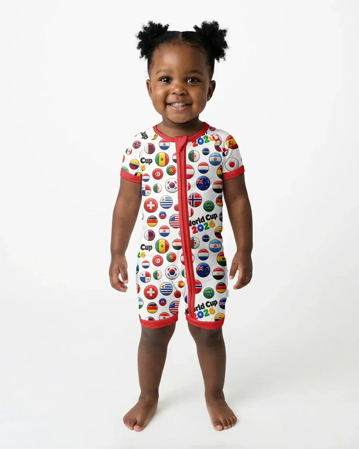 Soccer Cup All Country Balls Bamboo Shorty Zippy