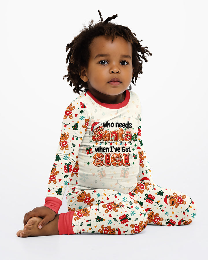 Who Needs Santa When I've Got Grandma Bamboo Two Piece Long Sleeve Pajama Set