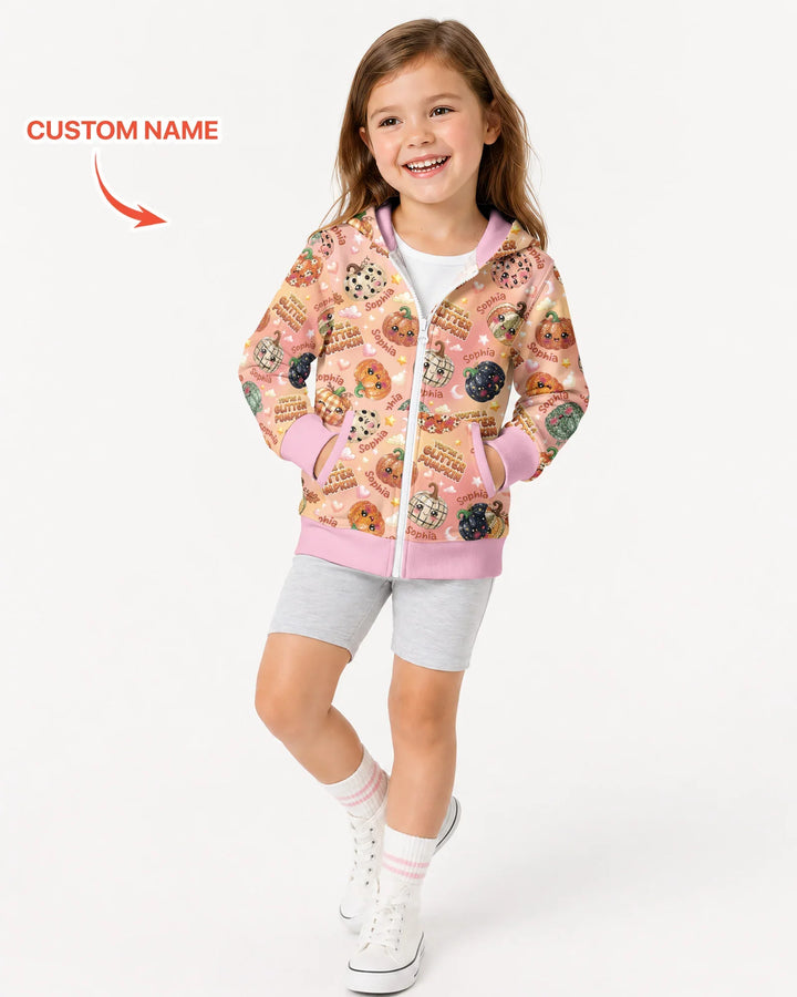 Custom Name You're A Glitter Pumpkin Bamboo Zip Hoodie