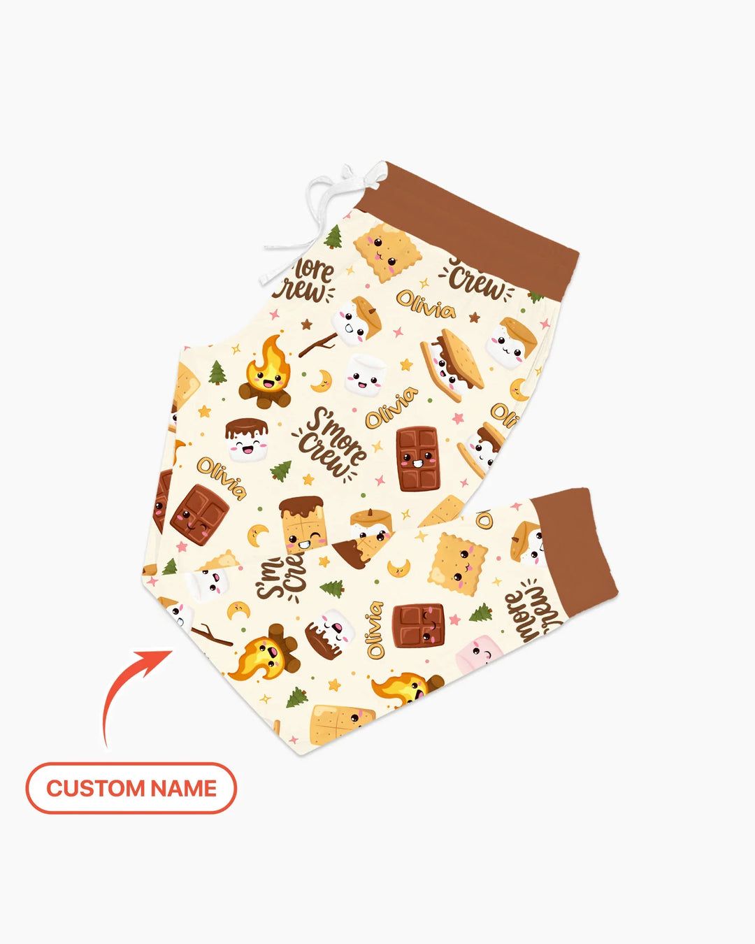 Custom Name Kawaii S'more Crew Family Matching Bamboo Women Pajama Set