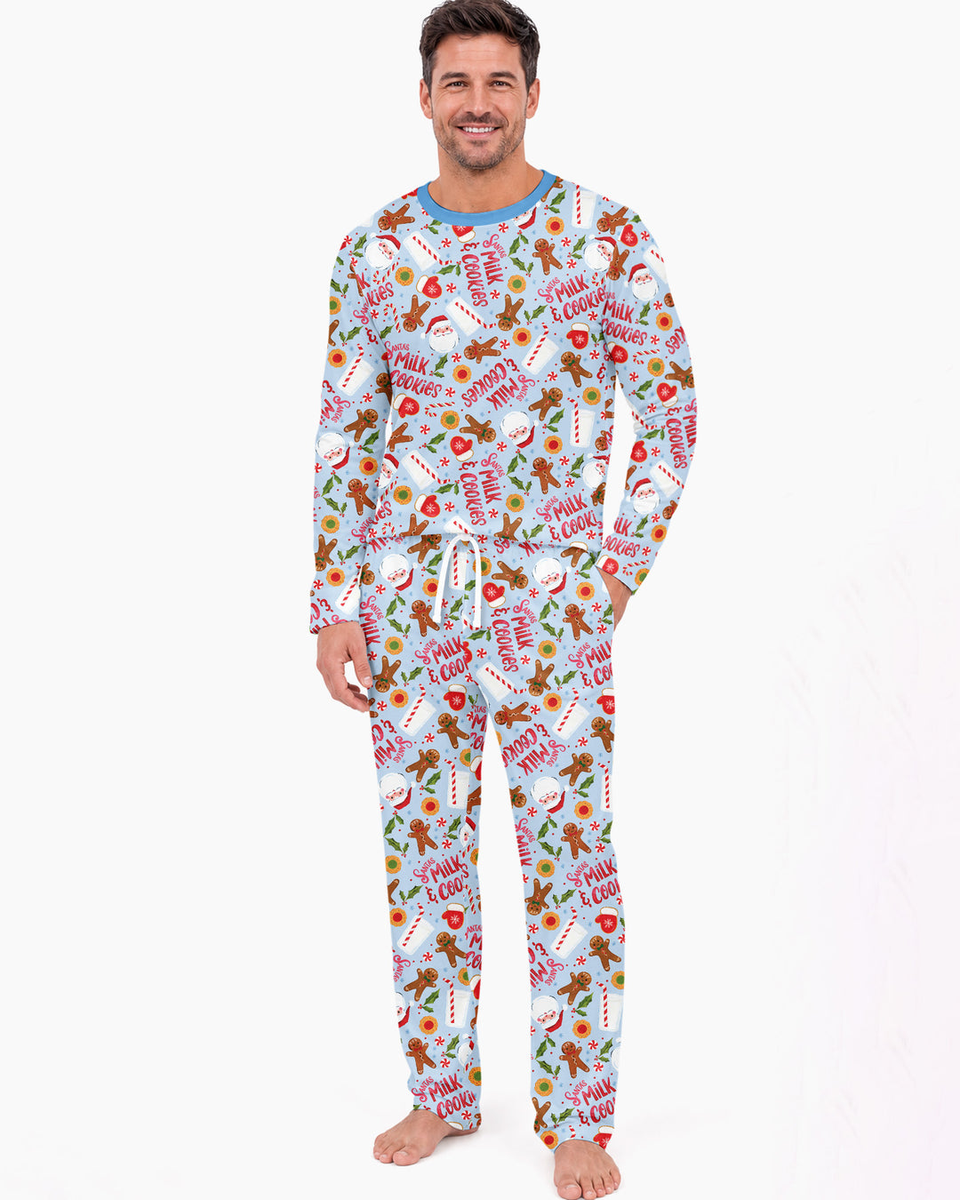 Santas, Milk and Cookies Bamboo Men's Pajama Set