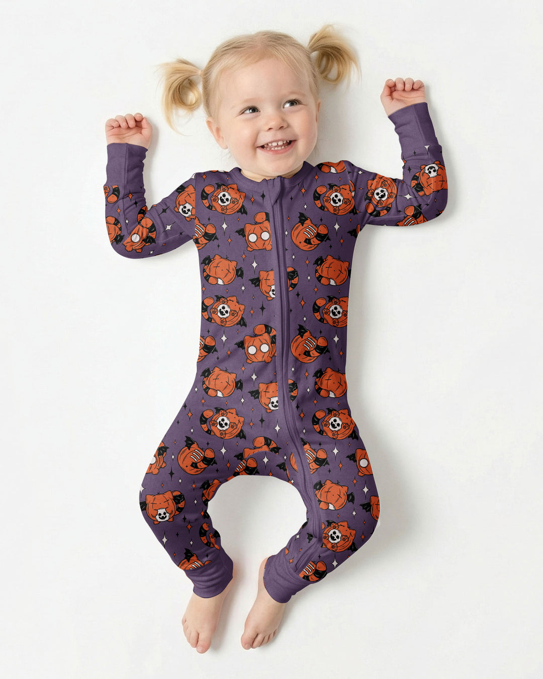 Batty Pumpkin Cats Bamboo Convertible Zippy