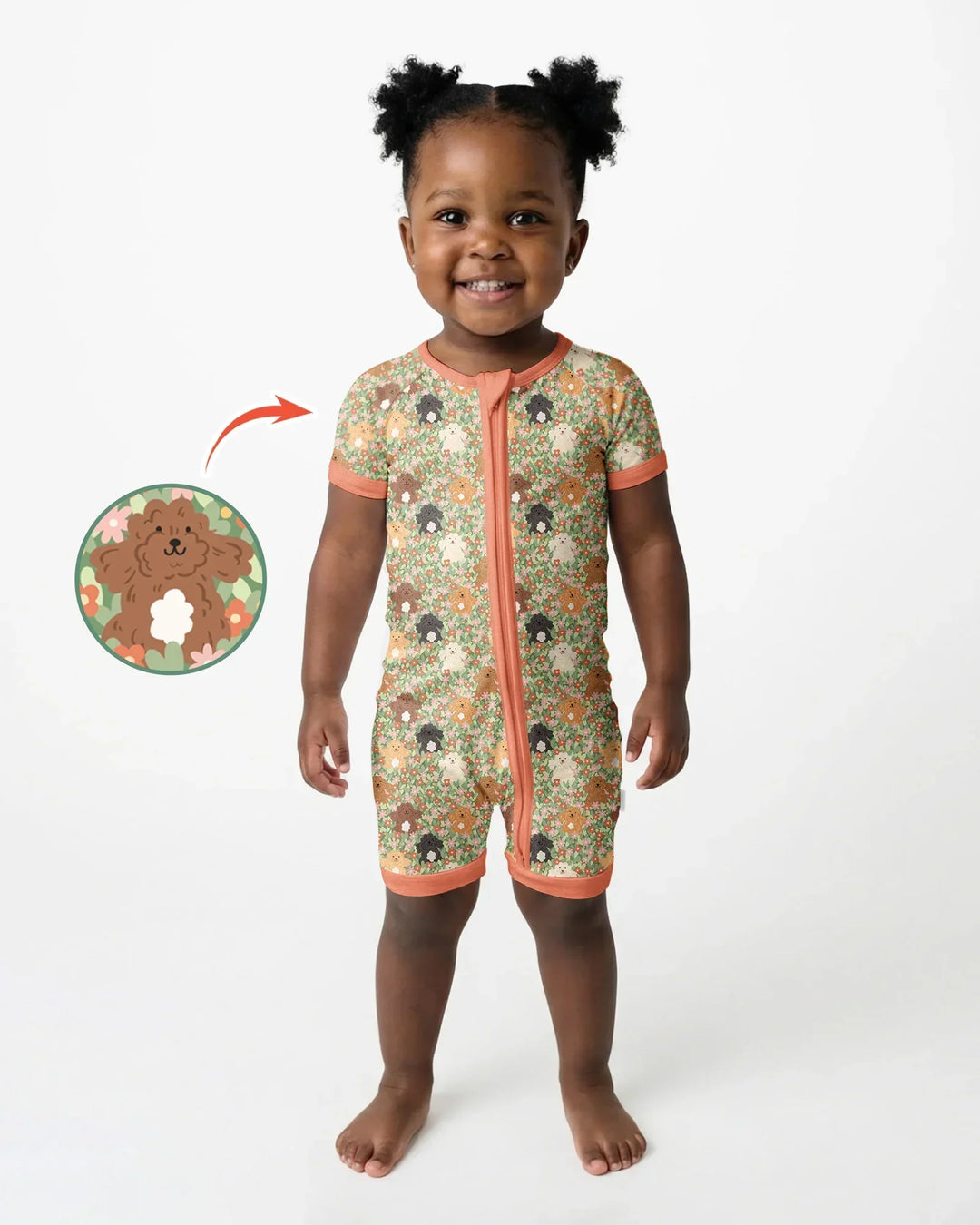 Puppy Garden Family Matching Bamboo Shorty Zippy