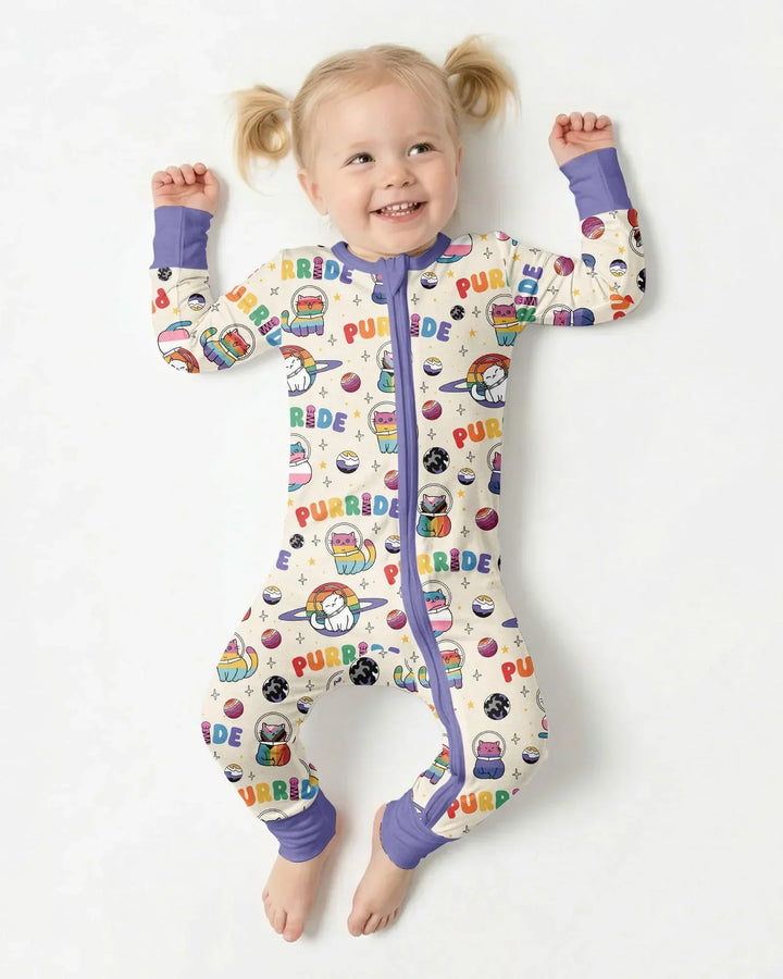 Rainbow Space Cats Family Matching Bamboo Convertible Zippy