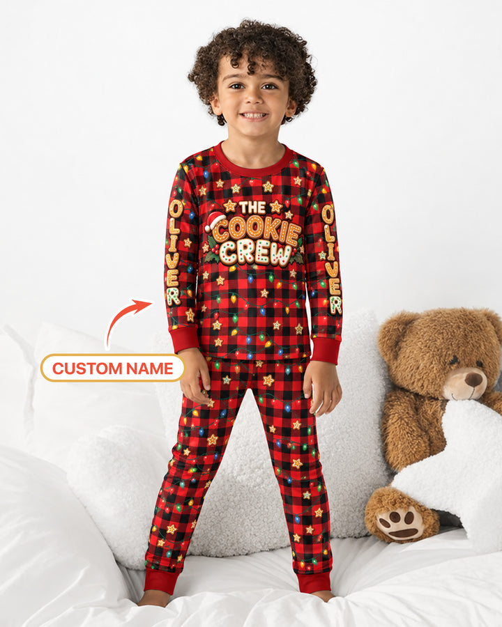 The Cookie Crew Custom Gingerbread Letter Bamboo Two Piece Long Sleeve Pajama Set