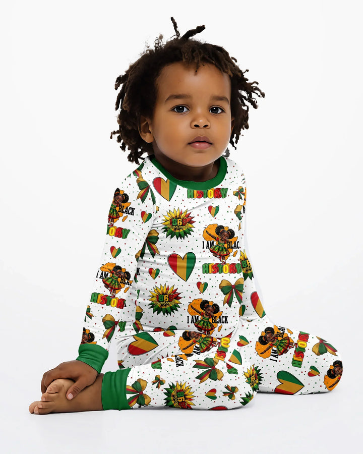 Juneteenth Girl I Am Black History Bamboo Two Piece Long Sleeve Pajama Set
