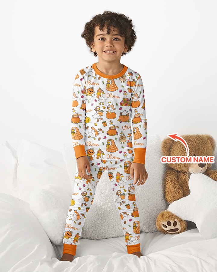 Fall Silly Goose Bamboo Two Piece Long Sleeve Pajama Set