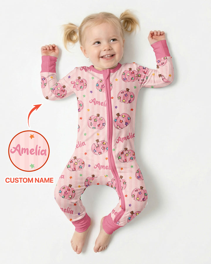 Colorful Star Pumpkin Custom Name Bamboo Convertible Zippy