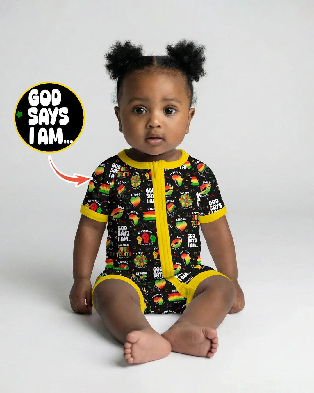 God Says I Am Juneteenth Blessings Bamboo Shorty Zippy