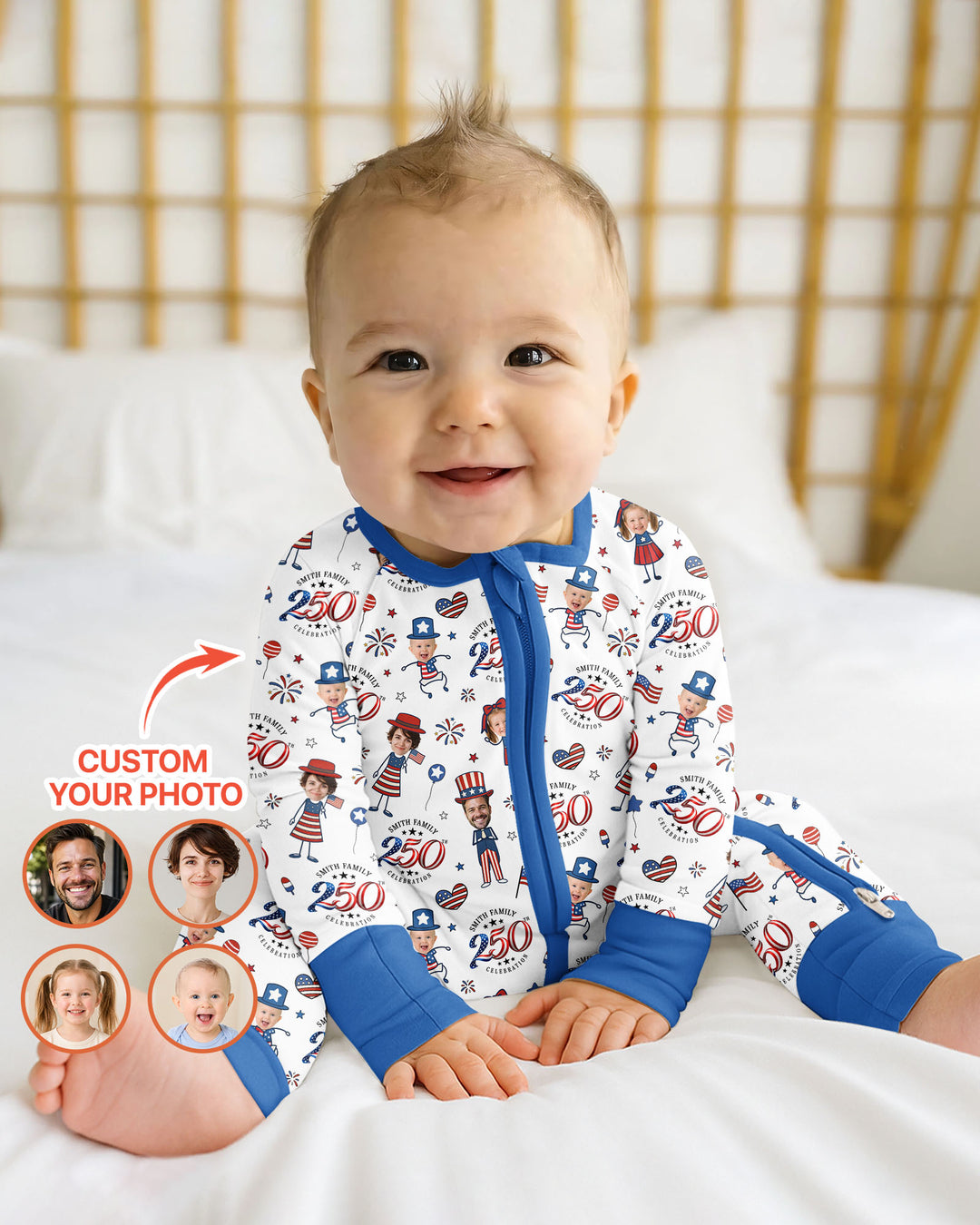 Custom Photo Smith Family Celebration Bamboo Convertible Zippy