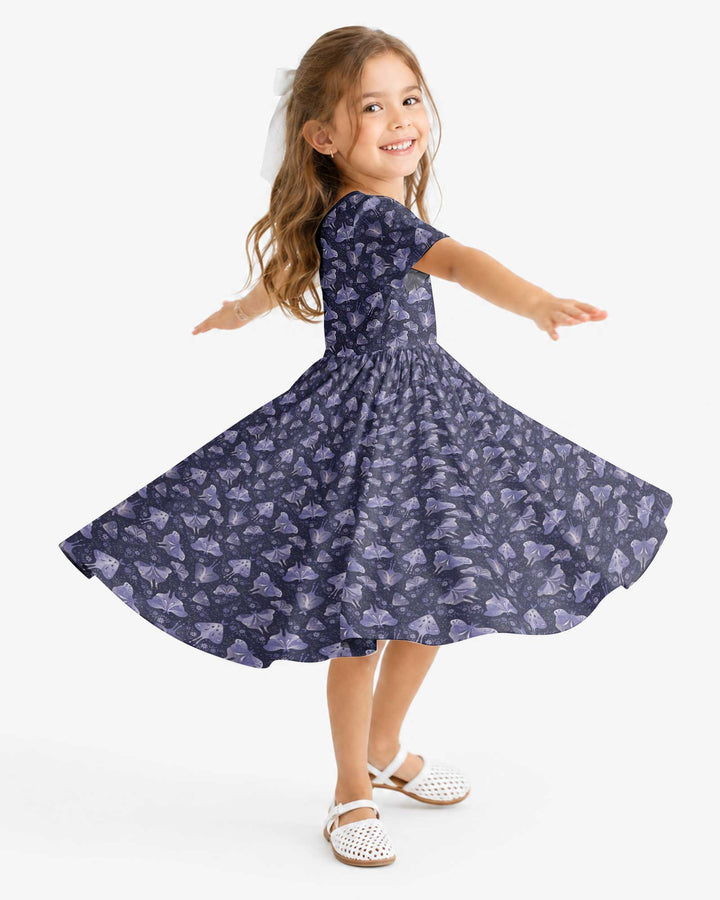 Very Peri Moths Bamboo Twirl Dress