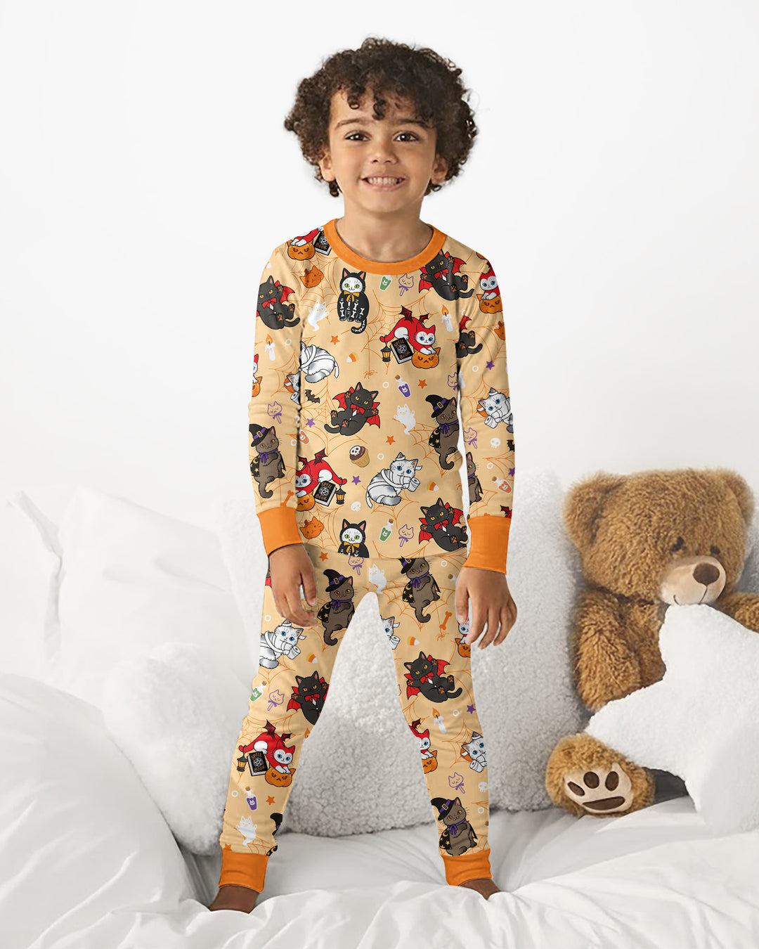 Spooky Kittie Bamboo Two Piece Long Sleeve Pajama Set