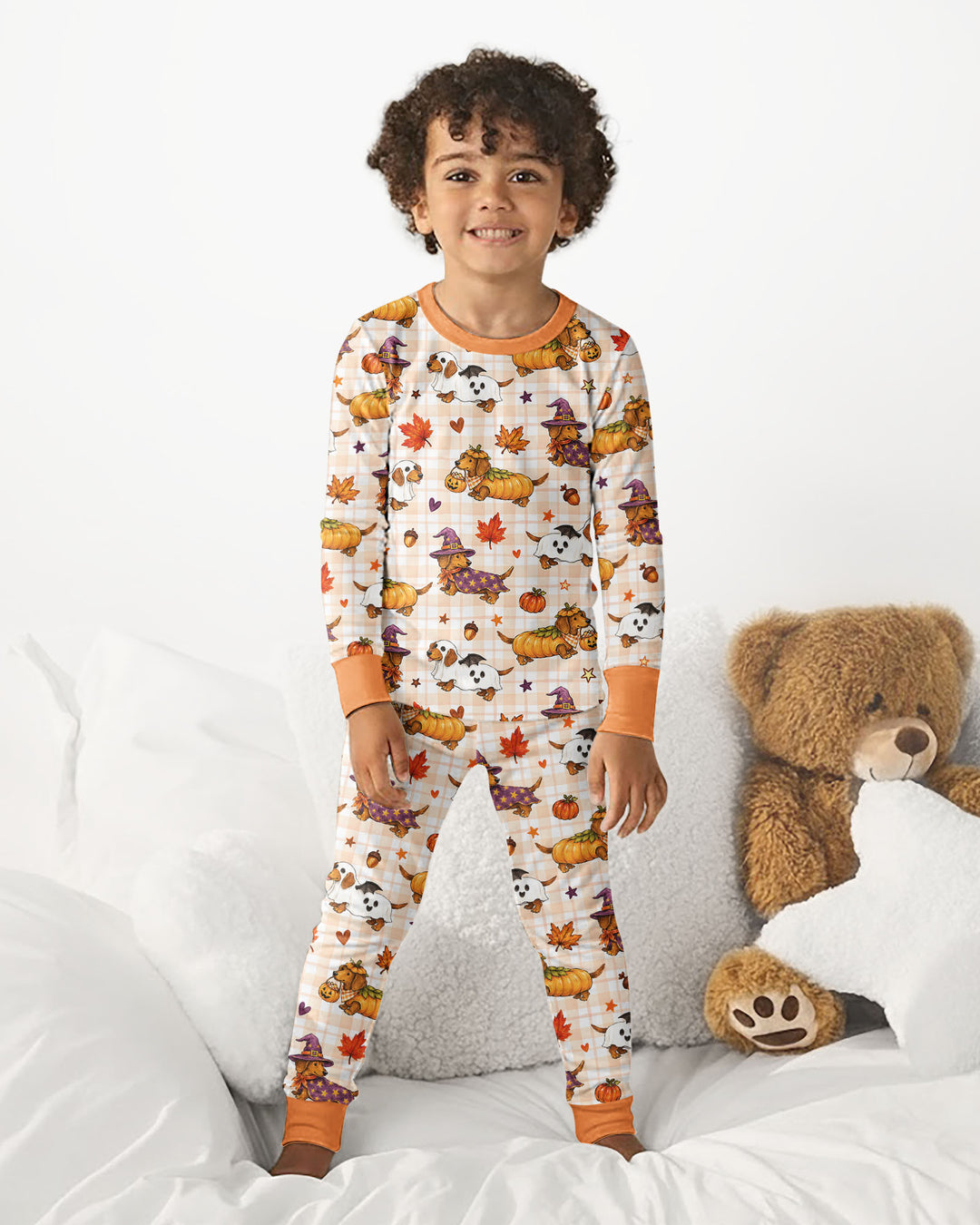 Spooky Dachshund Bamboo Two Piece Long Sleeve Pajama Set