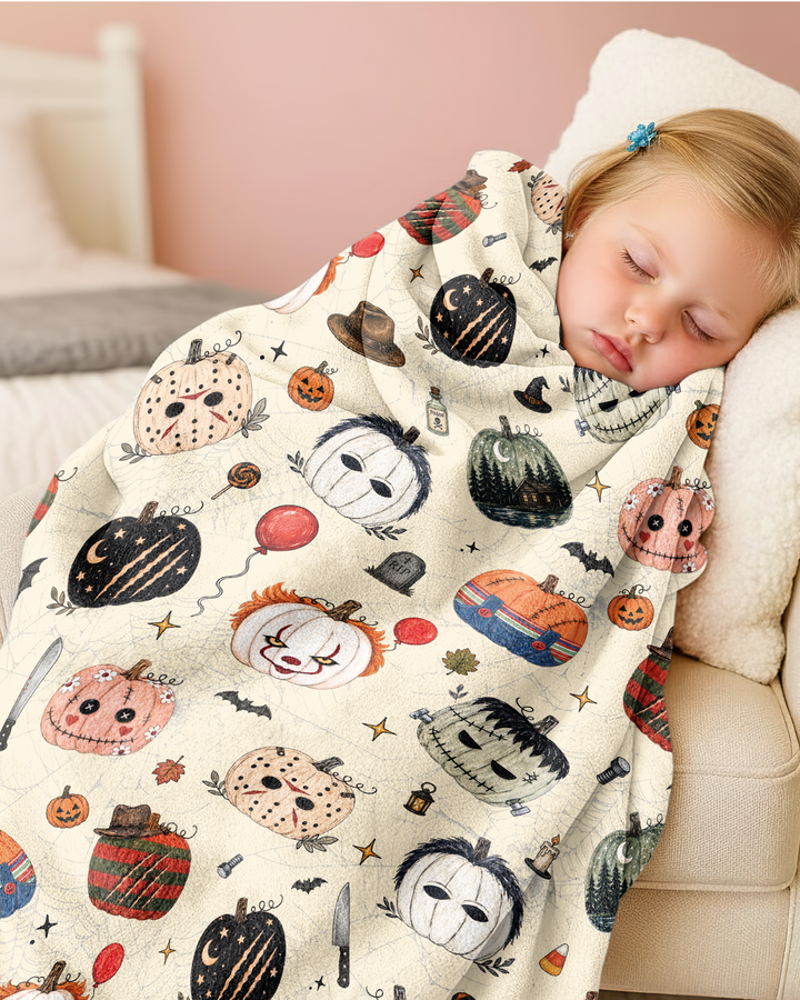 Horror Movie Pumpkins Bamboo Blanket