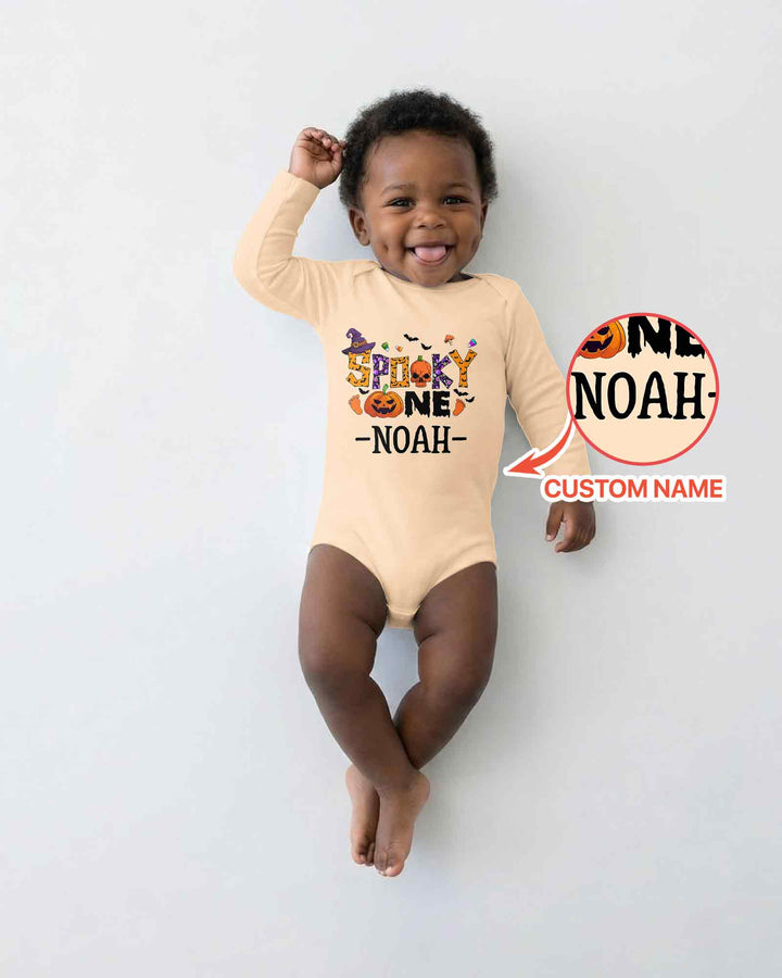 Personalized Spooky One First Birthday Halloween Bamboo Bodysuit