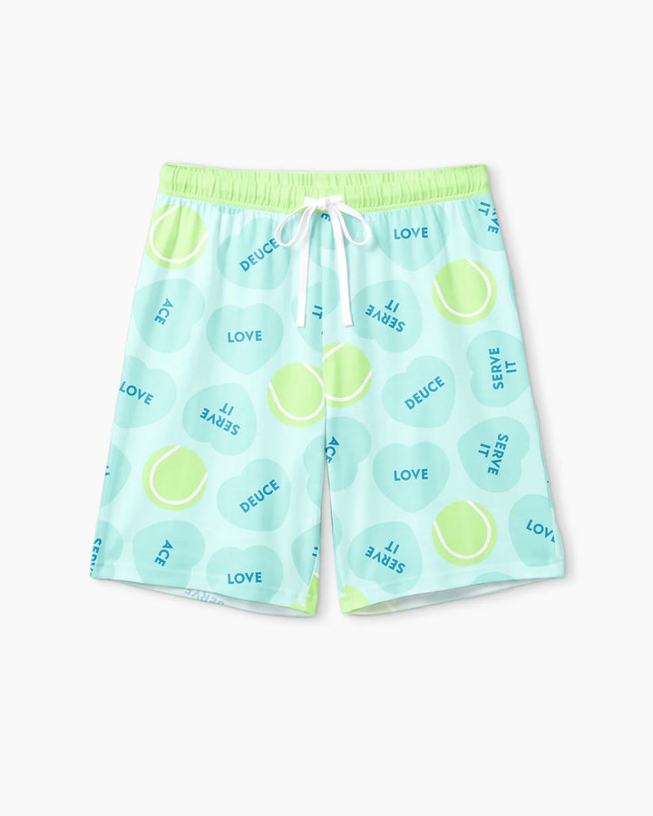 Tennis with Love Bamboo Men Short Sleeve Short Pajama Set