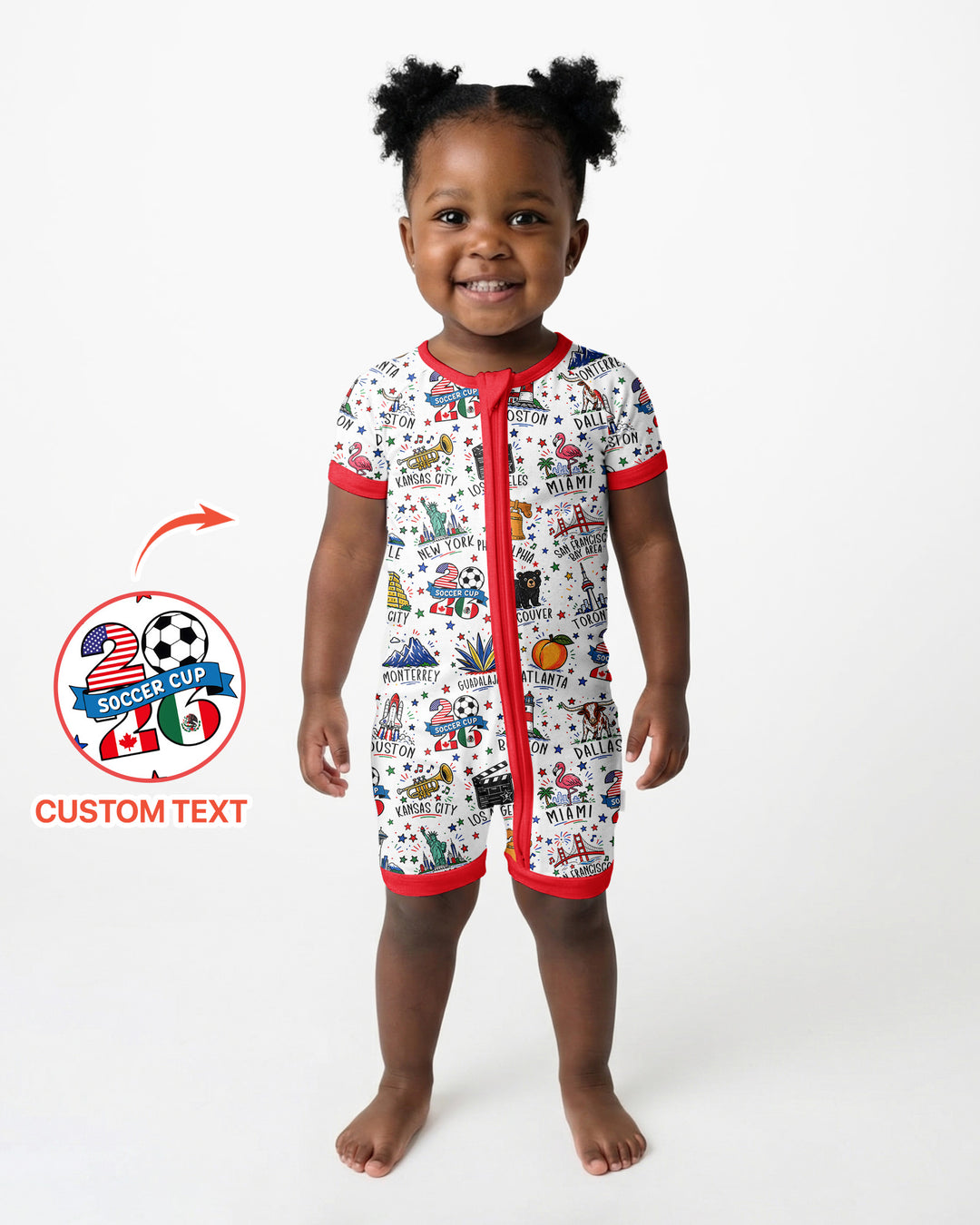 2026 Soccer Cup Host Citties Bamboo Shorty Zippy
