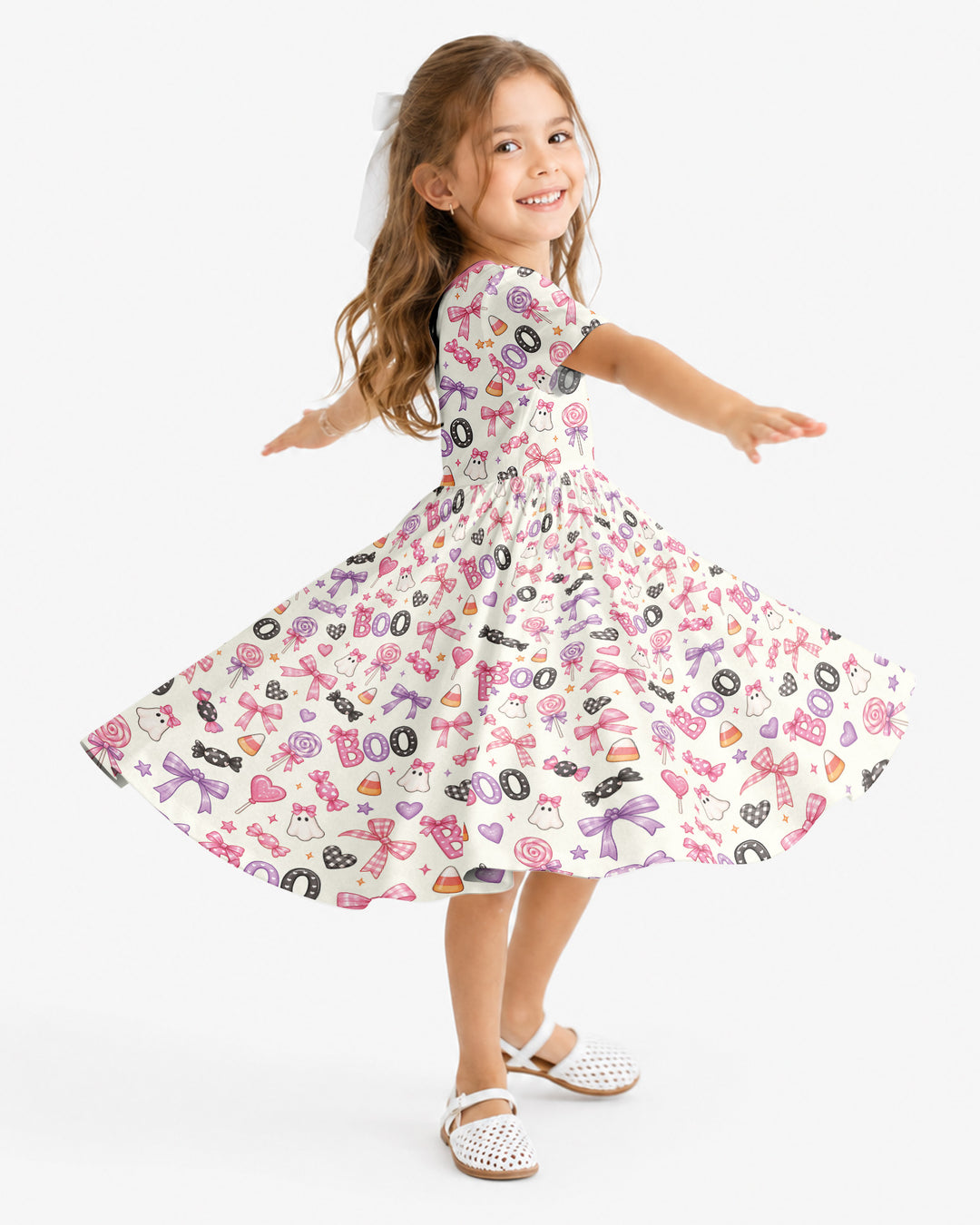 Coquette Halloween Candy Boo Bamboo Twirl Dress